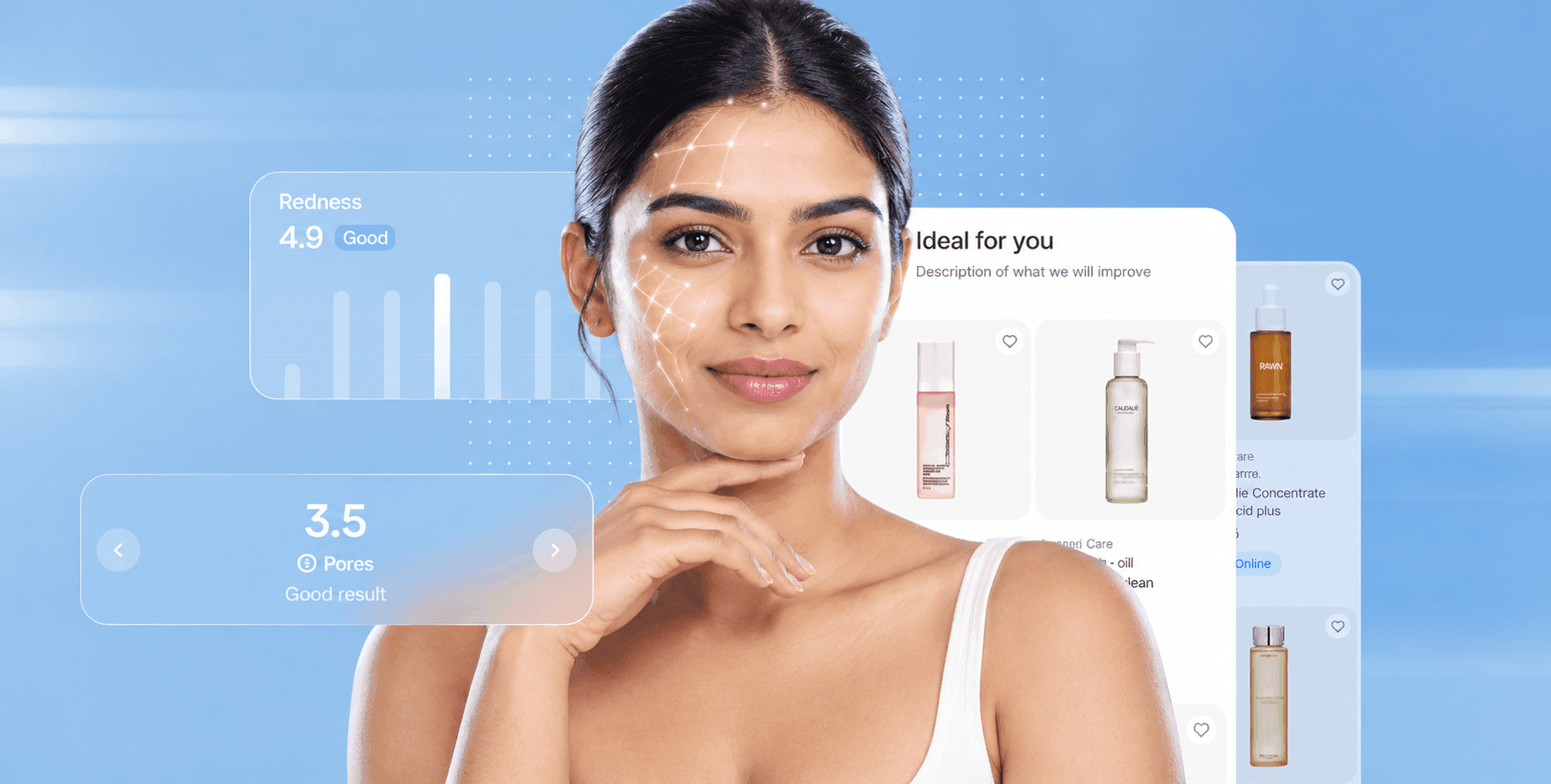 Sipaara AI skin analysis — selfie scan with personalized product recommendations
